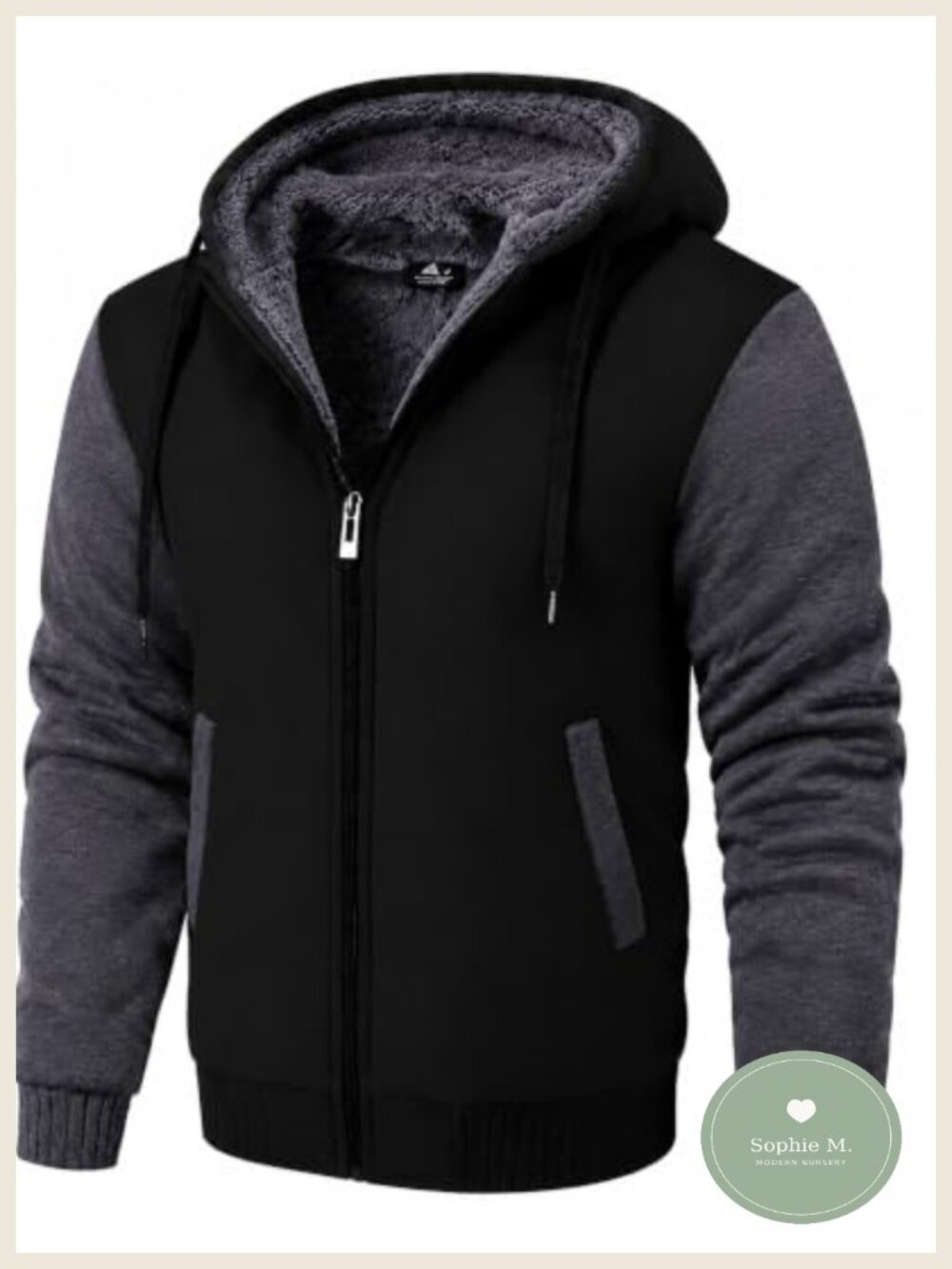 Men's Heavyweight Sherpa Lined Zip Up Hoodie Fleece Winter Sweatshirt Warm